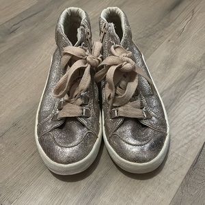 Zara girls rose gold sparkly shoes with side zipper